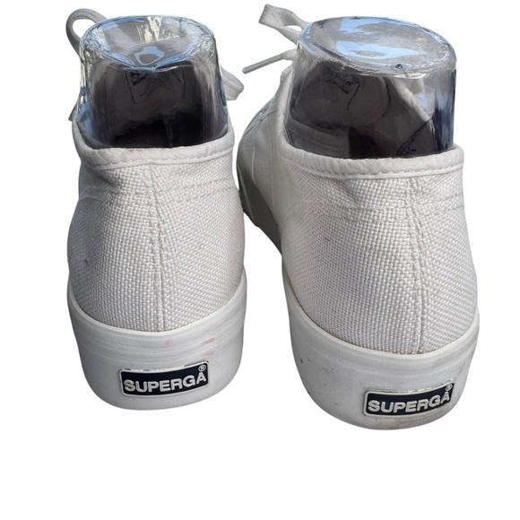 Superga 2790 Platform Sneakers white canvas Traditional Classic Lace Up Womens 8 - Picture 9 of 12